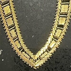 18k Gold Technibond Diamond Cut Riccio statement estate Necklace vintage HSN
